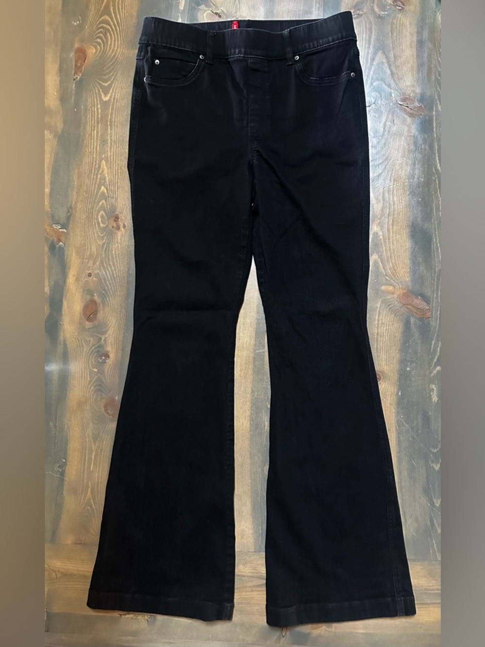 SPANX Black Flared Pull On Jeans Size Large